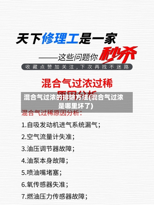 混合气过浓的排除方法(混合气过浓是哪里坏了)