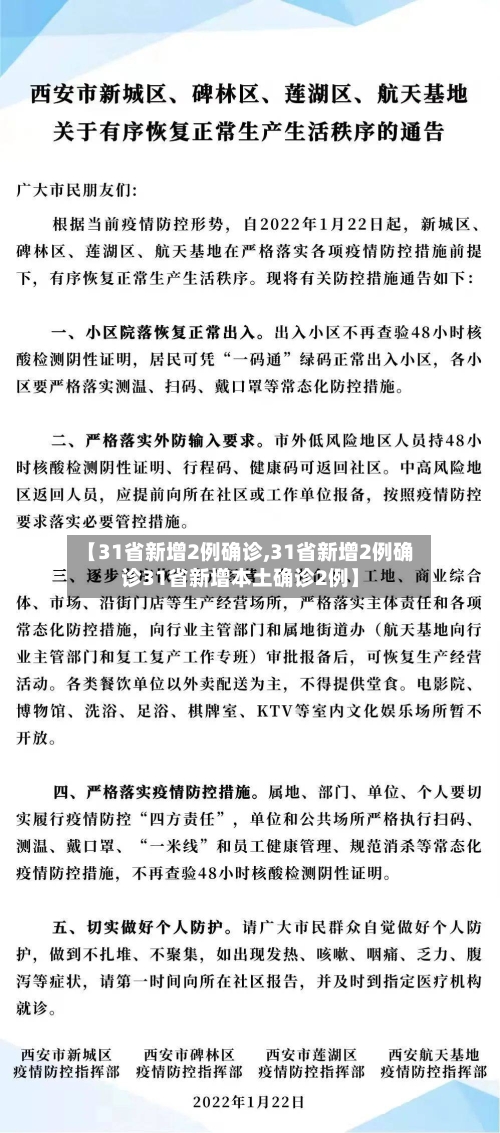 【31省新增2例确诊,31省新增2例确诊31省新增本土确诊2例】