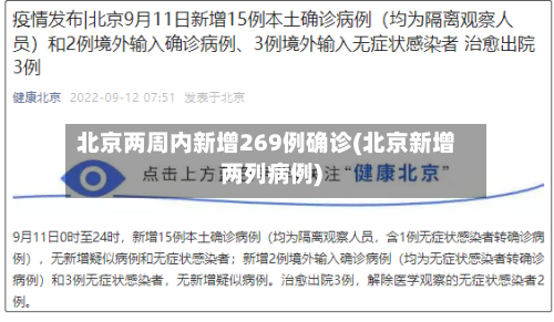 北京两周内新增269例确诊(北京新增两列病例)