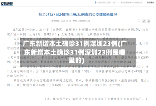广东新增本土确诊31例深圳23例(广东新增本土确诊31例深圳23例是哪里的)