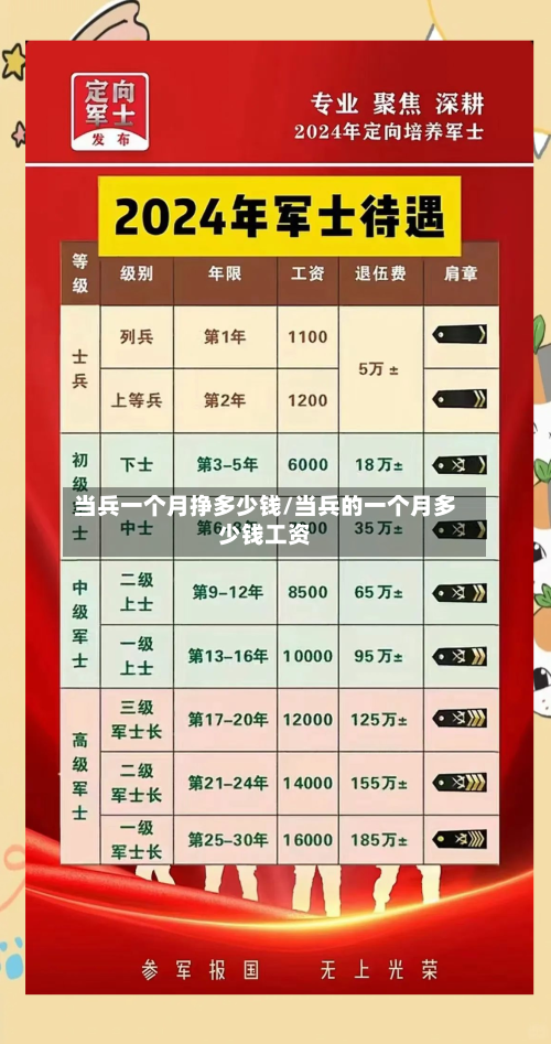 当兵一个月挣多少钱/当兵的一个月多少钱工资-第2张图片