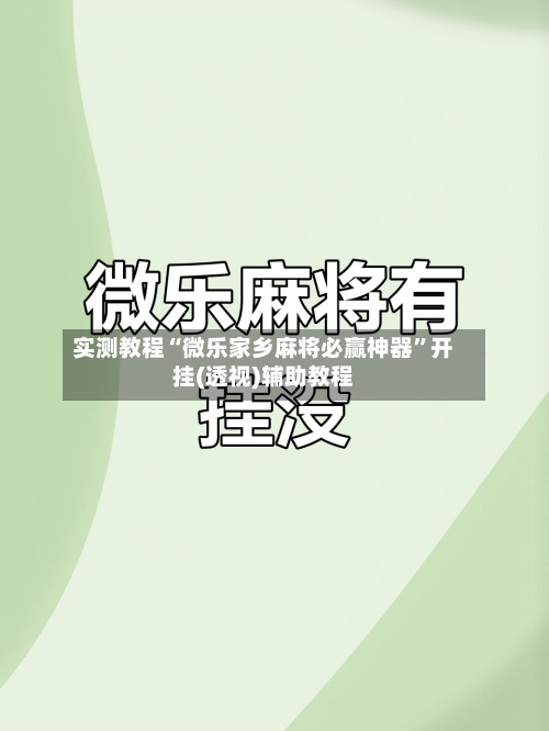 实测教程“微乐家乡麻将必赢神器”开挂(透视)辅助教程-第2张图片