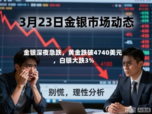 金银深夜急跌，黄金跌破4740美元，白银大跌3%