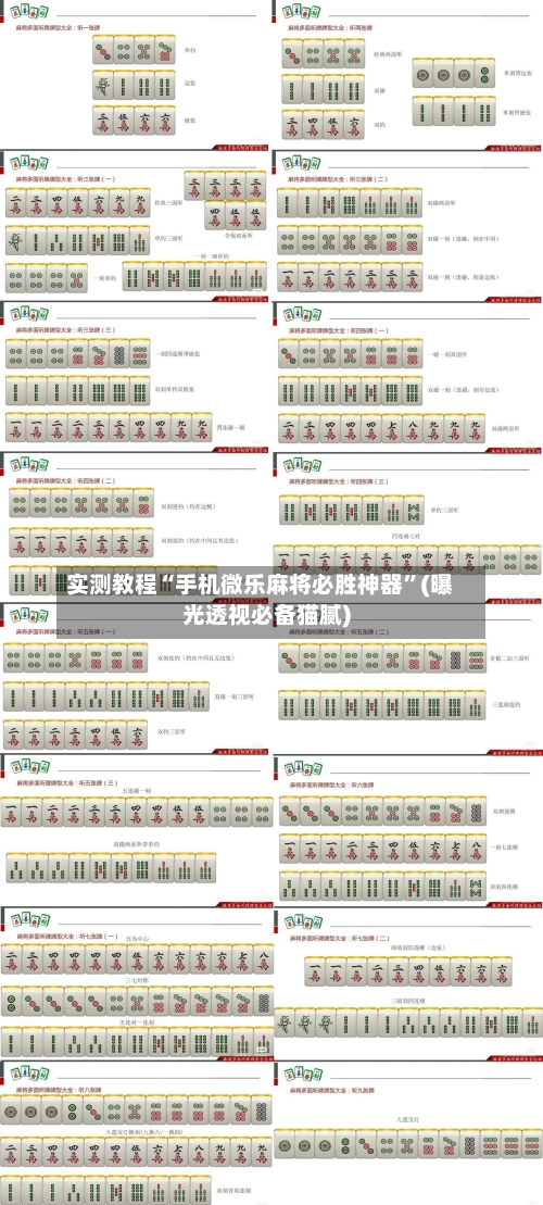 实测教程“手机微乐麻将必胜神器”(曝光透视必备猫腻)