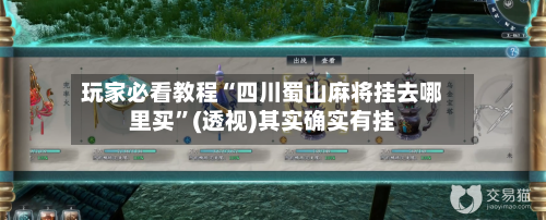 玩家必看教程“四川蜀山麻将挂去哪里买”(透视)其实确实有挂-第2张图片
