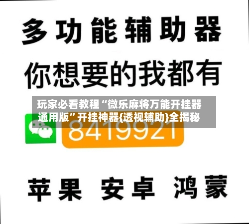 玩家必看教程“微乐麻将万能开挂器通用版”开挂神器{透视辅助}全揭秘-第3张图片