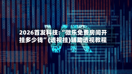 2026首发科技:“微乐免费房间开挂多少钱	”(透视挂)辅助透视教程-第2张图片