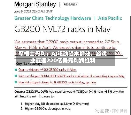摩根士丹利：AI驱动降本增效，游戏业或迎220亿美元利润红利-第2张图片