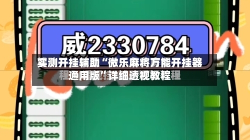 实测开挂辅助“微乐麻将万能开挂器通用版	”详细透视教程-第2张图片