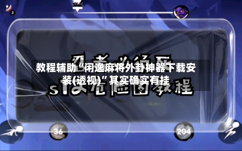 教程辅助“闲逸麻将外卦神器下载安装(透视)”其实确实有挂-第3张图片