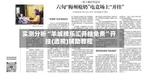 实测分析“羊城牌乐汇开挂免费”开挂(透视)辅助教程-第2张图片