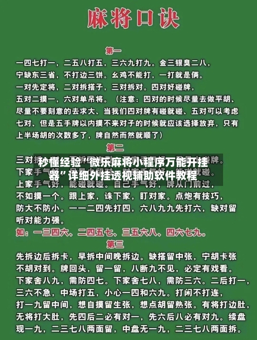 秒懂经验“微乐麻将小程序万能开挂器	”详细外挂透视辅助软件教程-第2张图片