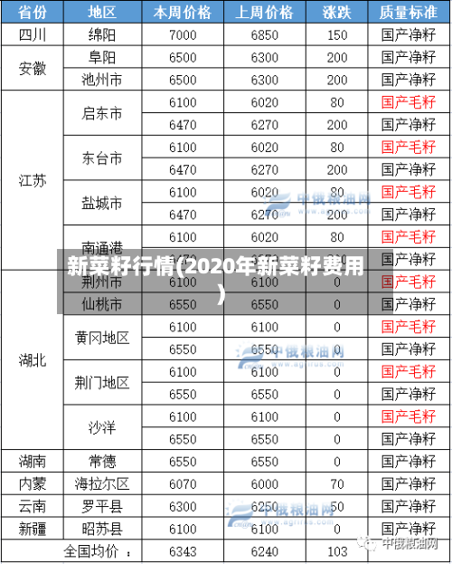 新菜籽行情(2020年新菜籽费用)-第2张图片