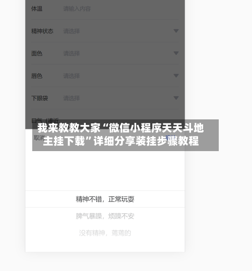 我来教教大家“微信小程序天天斗地主挂下载”详细分享装挂步骤教程-第3张图片