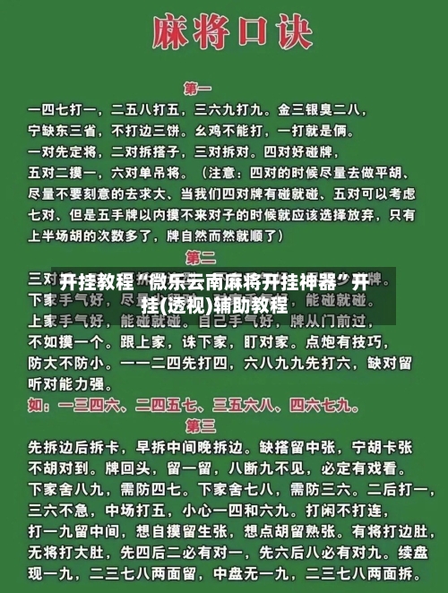 开挂教程“微乐云南麻将开挂神器”开挂(透视)辅助教程-第3张图片
