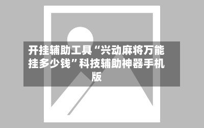 开挂辅助工具“兴动麻将万能挂多少钱”科技辅助神器手机版-第3张图片