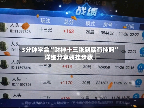 3分钟学会“财神十三张到底有挂吗”详细分享装挂步骤-第2张图片