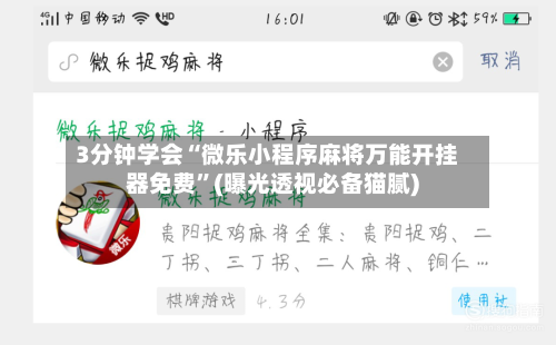 3分钟学会“微乐小程序麻将万能开挂器免费”(曝光透视必备猫腻)-第2张图片
