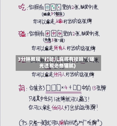 3分钟教程“打哈儿麻将有挂吗”(曝光透视必备猫腻)