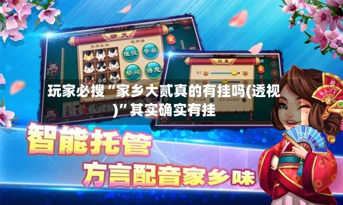 玩家必搜“家乡大贰真的有挂吗(透视)”其实确实有挂-第2张图片