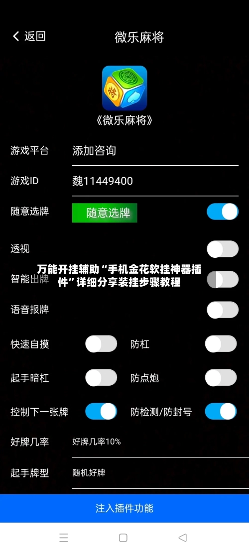 万能开挂辅助“手机金花软挂神器插件”详细分享装挂步骤教程-第3张图片