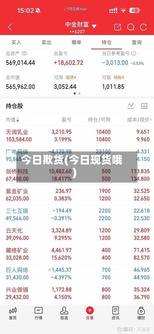 今日欺货(今日现货哦)