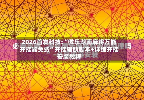 2026首发科技:“微乐湖南麻将万能开挂器免费”开挂辅助脚本+详细开挂安装教程-第3张图片
