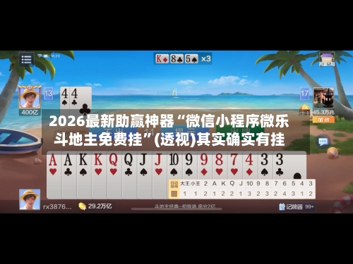 2026最新助赢神器“微信小程序微乐斗地主免费挂”(透视)其实确实有挂-第3张图片