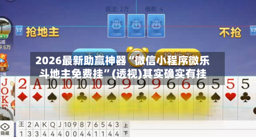 2026最新助赢神器“微信小程序微乐斗地主免费挂	”(透视)其实确实有挂-第2张图片