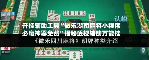 开挂辅助工具“微乐湖南麻将小程序必赢神器免费”揭秘透视辅助万能挂-第2张图片