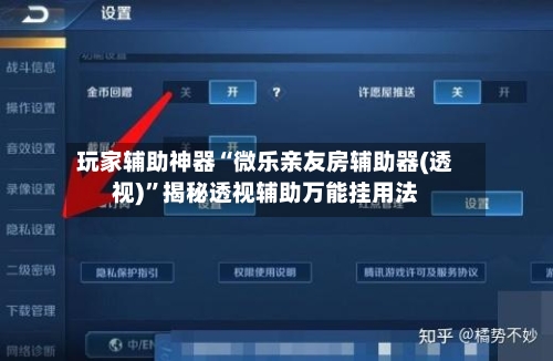 玩家辅助神器“微乐亲友房辅助器(透视)”揭秘透视辅助万能挂用法-第3张图片