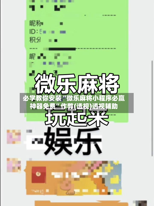 必学教你安装“微乐麻将小程序必赢神器免费”作弊(透视)透视辅助-第2张图片