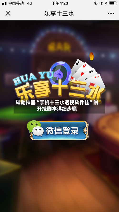 辅助神器“手机十三水透视软件挂”附开挂脚本详细步骤-第3张图片