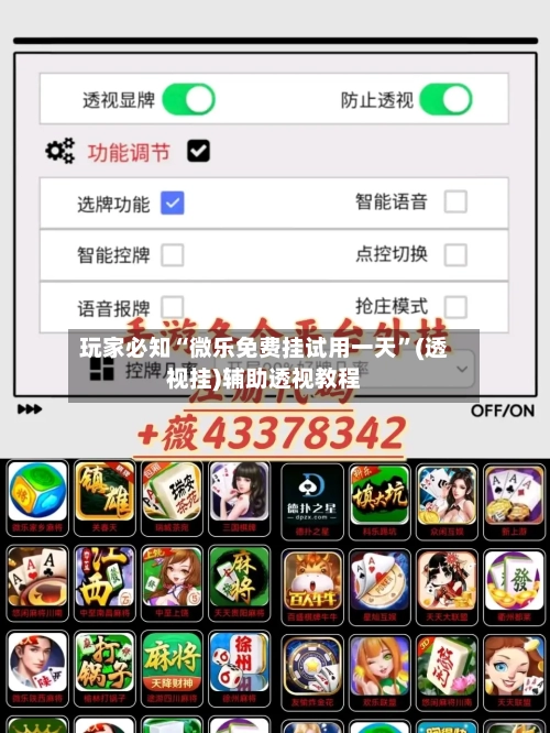 玩家必知“微乐免费挂试用一天	”(透视挂)辅助透视教程-第3张图片
