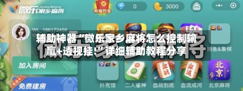 辅助神器“微乐家乡麻将怎么控制输赢+透视挂!	”详细辅助教程分享-第2张图片