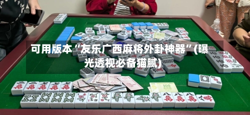可用版本“友乐广西麻将外卦神器”(曝光透视必备猫腻)-第1张图片