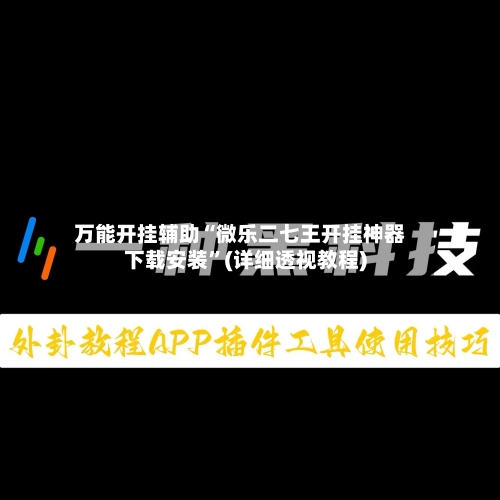 万能开挂辅助“微乐二七王开挂神器下载安装”(详细透视教程)-第2张图片