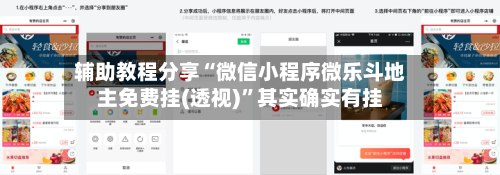 辅助教程分享“微信小程序微乐斗地主免费挂(透视)”其实确实有挂