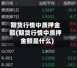 期货行情中质押金额(期货行情中质押金额是什么)