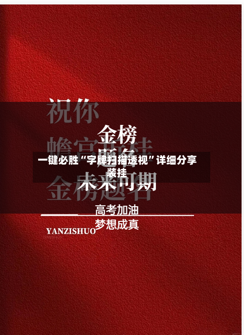 一键必胜“字牌扫描透视”详细分享装挂-第2张图片