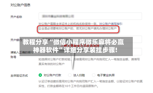 教程分享“微信小程序微乐麻将必赢神器软件	”详细分享装挂步骤!-第2张图片
