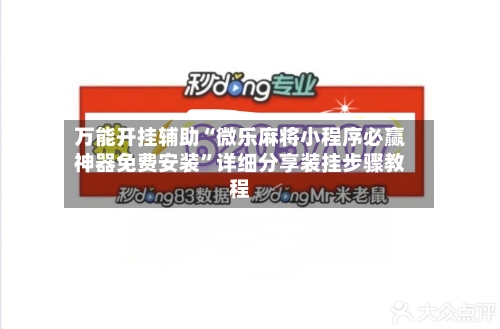 万能开挂辅助“微乐麻将小程序必赢神器免费安装”详细分享装挂步骤教程-第3张图片