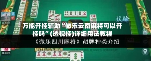 万能开挂辅助“微乐云南麻将可以开挂吗”(透视挂)详细用法教程-第3张图片