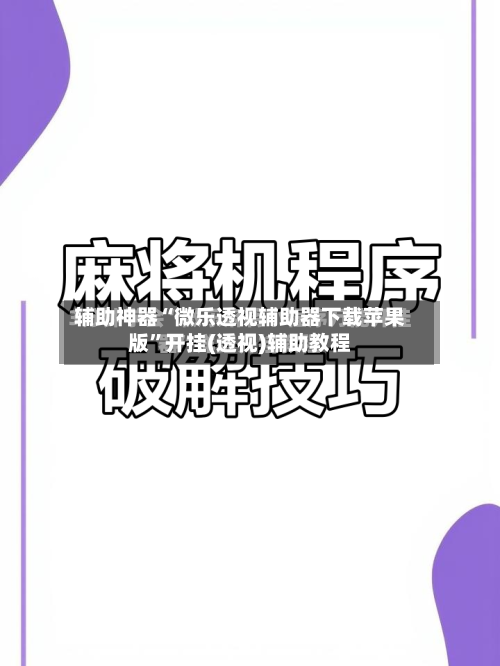 辅助神器“微乐透视辅助器下载苹果版”开挂(透视)辅助教程-第3张图片