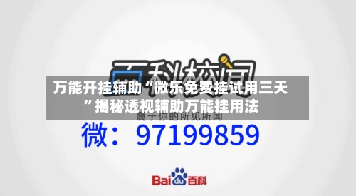 万能开挂辅助“微乐免费挂试用三天”揭秘透视辅助万能挂用法-第2张图片