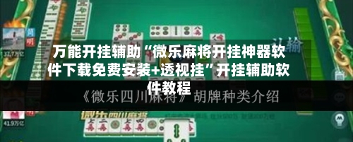 万能开挂辅助“微乐麻将开挂神器软件下载免费安装+透视挂”开挂辅助软件教程-第3张图片