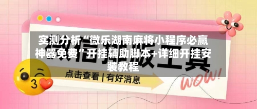 实测分析“微乐湖南麻将小程序必赢神器免费”开挂辅助脚本+详细开挂安装教程-第2张图片