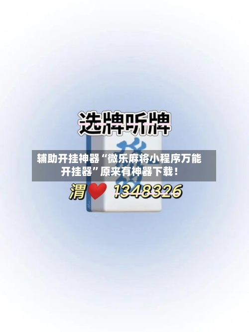 辅助开挂神器“微乐麻将小程序万能开挂器”原来有神器下载！-第2张图片