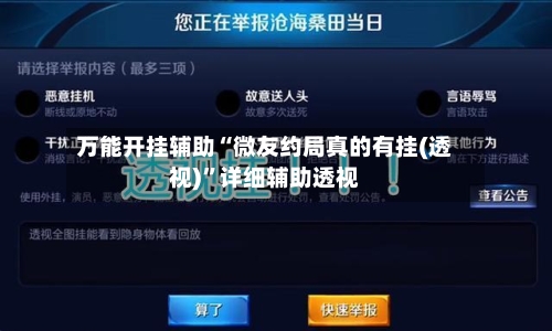 万能开挂辅助“微友约局真的有挂(透视)”详细辅助透视-第3张图片