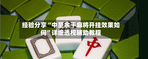 经验分享“中至余干麻将开挂效果如何”详细透视辅助教程-第3张图片